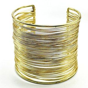 Multi Strand Wire Cuff Bracelet Gold Tone Ethnic Native Tribal Southwest Classic